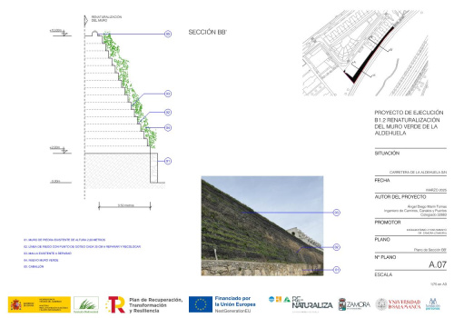 imagen principal Abierto el plazo de presentación de ofertas para la renaturalización y adecuación del muro verde de la Aldehuela