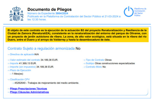imagen principal Iniciado el proceso de contratación de la actuación B2 - Renaturalización del parque de Olivares